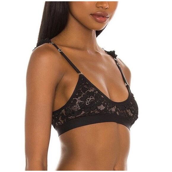 We Are HAH/Free People Guard Her Convertible Bra Garter Set Noir Black Lace Sm - Picture 3 of 11
